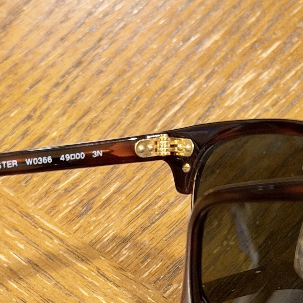 Ray-Ban RB3016 Clubmaster W0366 49mm Tortoise Gold G-15 Green Sunglasses Italy - Picture 9 of 13